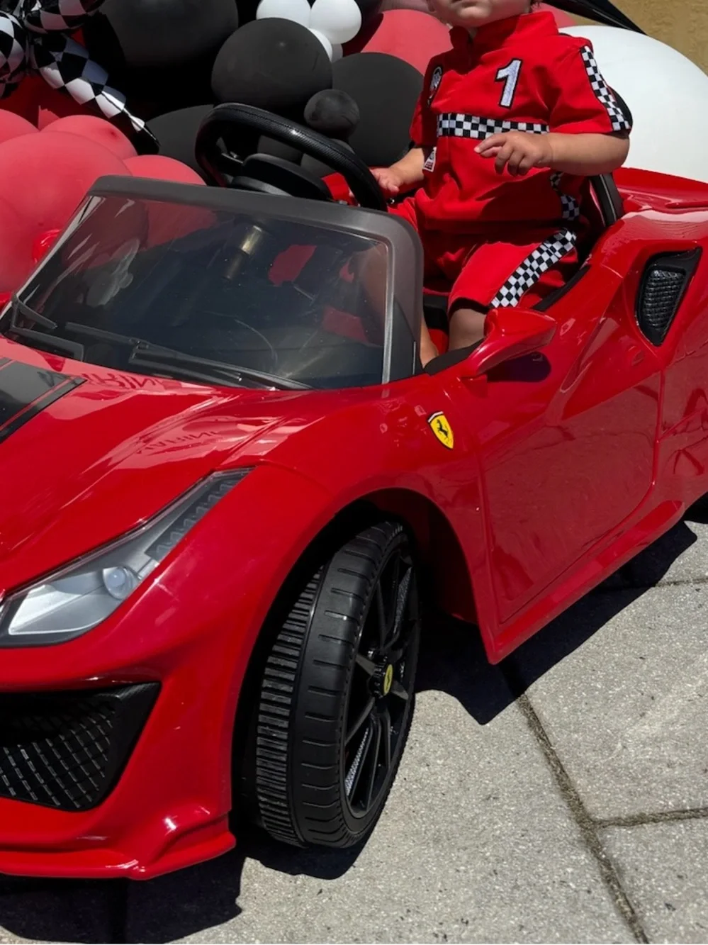Kids Red Racing One-Piece Romper